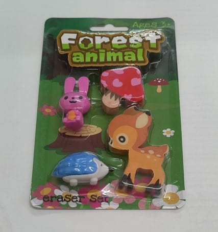 Forest Animal Eraser Set