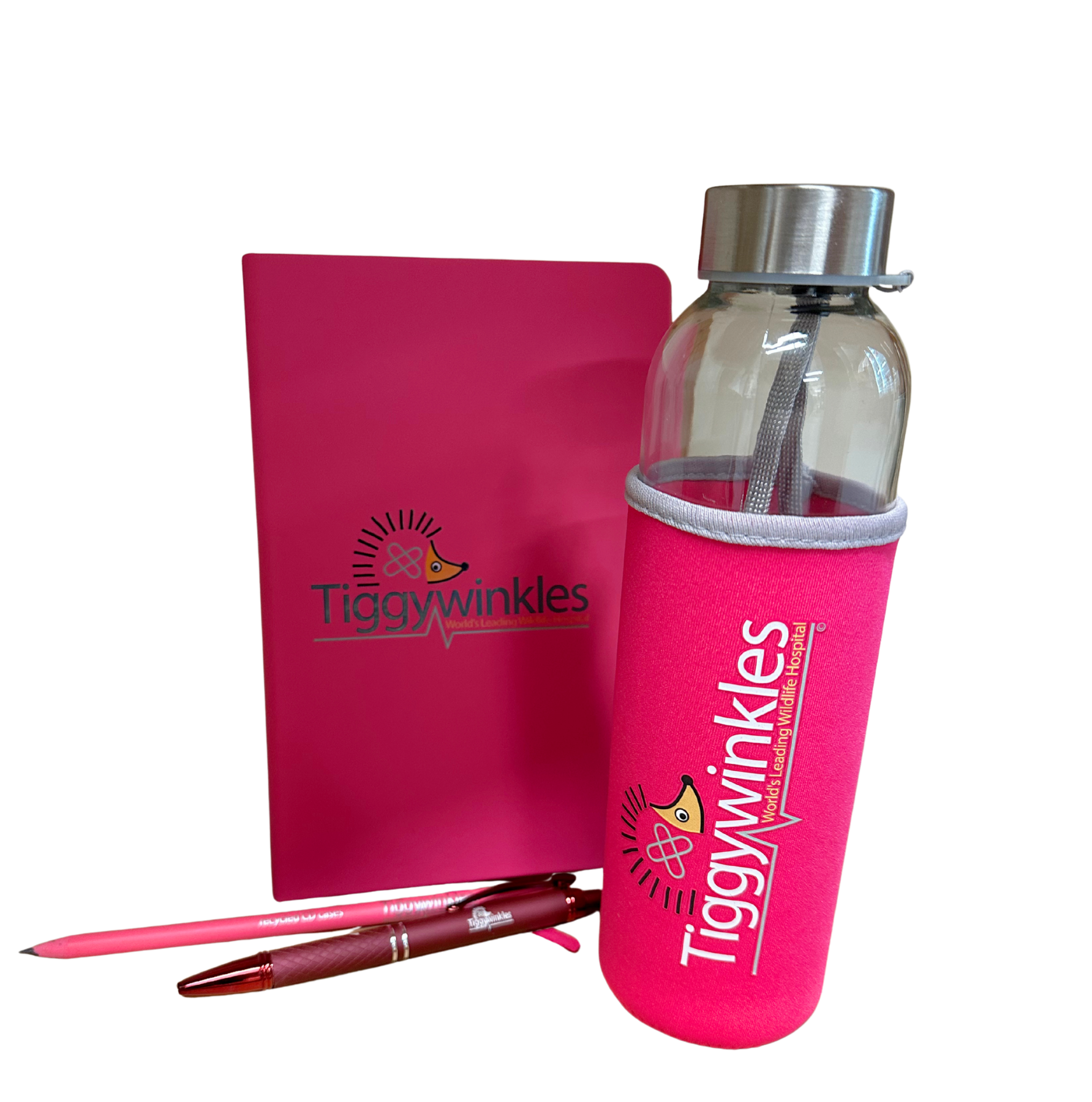 Tiggywinkles Water bottle, notepad and pen gift set